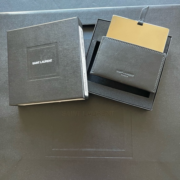 New Saint Laurent Black Compact Card Holder Mirror in Box NWT🌟 - Picture 5 of 11